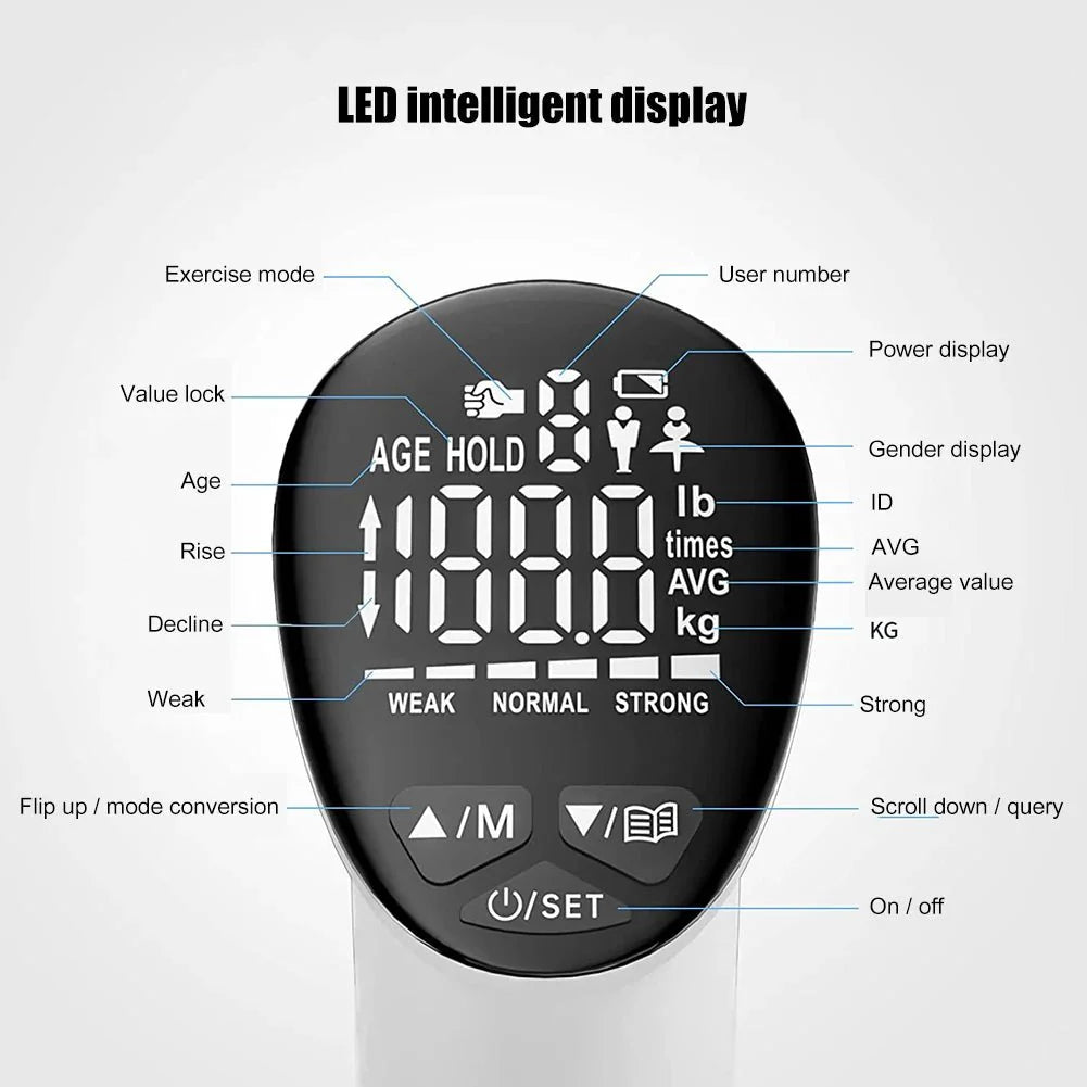 Maximize Your Grip Strength with the Electronic Grip Strength Tester - 265LBS LED Display Dynamometer for Ultimate Performance Tracking